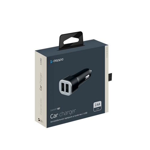 2 USB car charger 2.4А, Type-C data cable