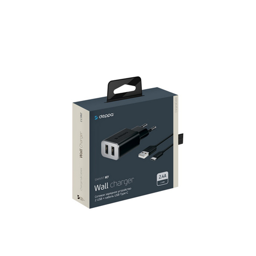 2 USB wall charger 2.4А, data cable Type-C